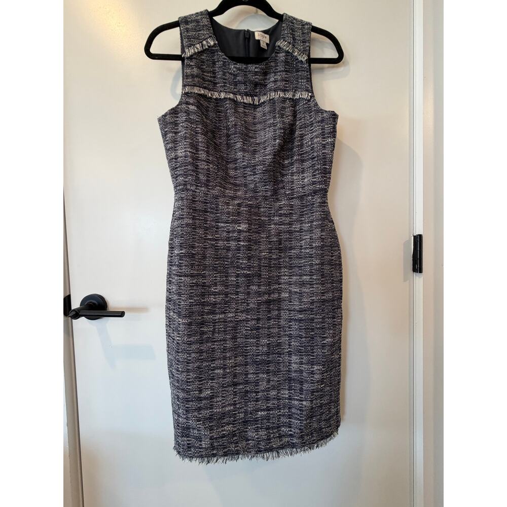 J. Crew Navy Tweed Sheath Dress Womens US  size 2